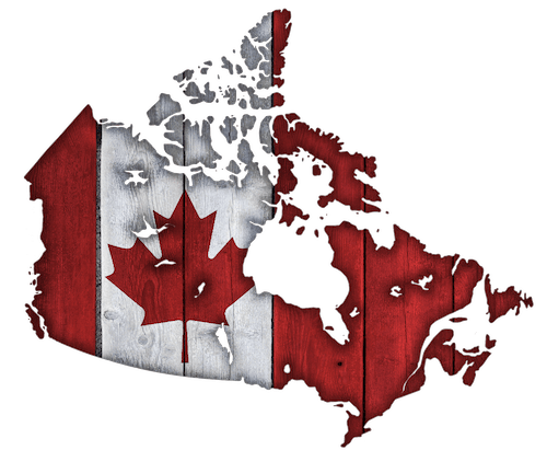 stylized map of Canada